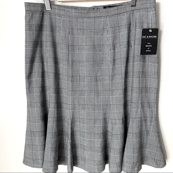 Zac & Rachel Dresses & Skirts - NWT ZAC & RACHEL Prince of Wales Plaid Knit Skirt A-Line Style 8581QRTX1